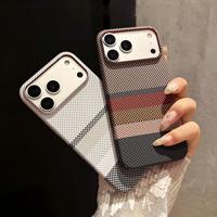 Coque de téléphone de luxe pour hommes d'affaires, color-block, pour iPhone 17 18 Pro Max 15 12, coque arrière ultra-fine en PC, Funda