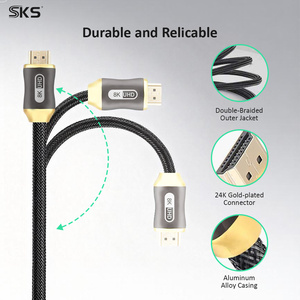Câble Ultra Haute Vitesse 2.1 8K 60Hz avec Connecteurs en Alliage de Zinc et Gaine en Nylon Tressé pour <span class=keywords><strong>TV</strong></span>, PS5, Xbox Series X, Ordinateur, iOS, Imprimante - Product Image 3