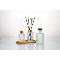 Nouveau design – Bouteille vide en verre multicolore de forme unique pour diffuseur d'huiles essentielles et de parfum, avec bâtonnets en rotin – Vente en gros
