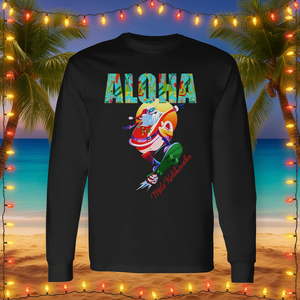 Camiseta de Manga Larga con Diseño Navideño Tropical Hawaiano Aloha Mele Kalikimaka Santa - Product Image 3