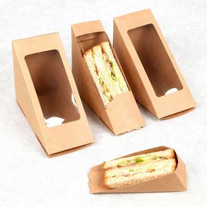 Factory Custom Food Grade Kraft Sandwich Box with Fast Delivery Window Display Packaging for Fresh Sandwiches and Deli Foods - Product Image 3
