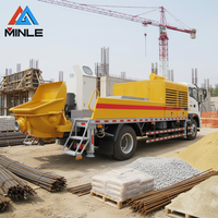 Pompe à béton montée sur camion de la marque Minle, largement utilisée pour le revêtement des tunnels autoroutiers et les travaux de génie hydraulique à grande échelle