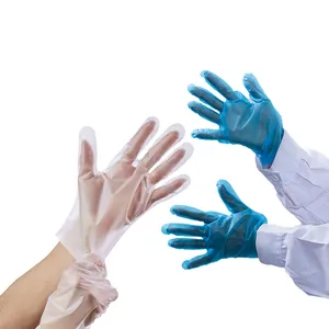 Disposable blue white TPE gloves TPE material non-slip thermoplastic elastomer glove(tpe) waterproof comfortable and hygienic