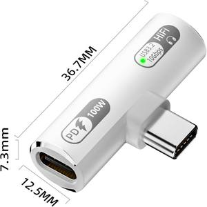 USB-C 100W ricarica rapida doppio adattatore <span class=keywords><strong>OTG</strong></span> <span class=keywords><strong>iPhone</strong></span> 16/15 iPad MacBook per Galaxy More-USB C Hub doppio USB-C caricabatterie per cuffie DC - Product Image 3
