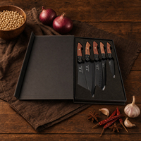 Hache de boucher robuste en acier au carbone de 7 pouces avec manche en bois, ambidextre, pour couper et hacher les os