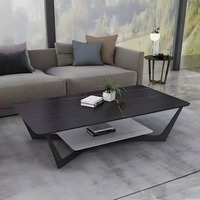Table basse moderne à plateau en marbre, hauteur réglable, double niveau, pour salon, meubles de maison
