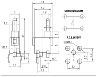 Micro-interrupteur à 3 broches KW01-01