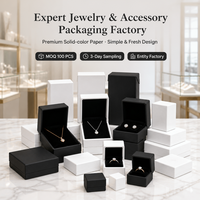 Boîtes à bijoux noires et blanches unies, emballages en papier simples et frais pour boucles d'oreilles, bracelets, colliers et bagues