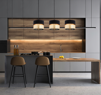 Luminaire suspendu en fer forgé JACKSUN, style nordique luxueux et décontracté |   Suspension simple noire et or pour îlot de cuisine, chambre à coucher, chevet