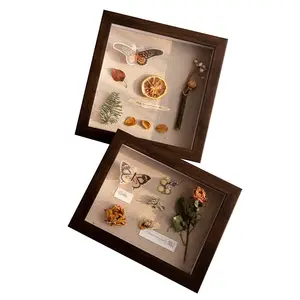 DIY Butterflies Hollow Wall Hanging Deep Picture Wooden Album Accessory Shadow Box Wood Photo Frame