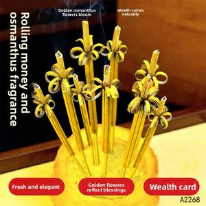 Bâtonnets d'encens parfumés à la fleur d'Osmanthus, 6 cm, 15 bâtonnets, pour culte domestique, offrande au <span class=keywords><strong>Bouddha</strong></span> et désodorisation - Product Image 2