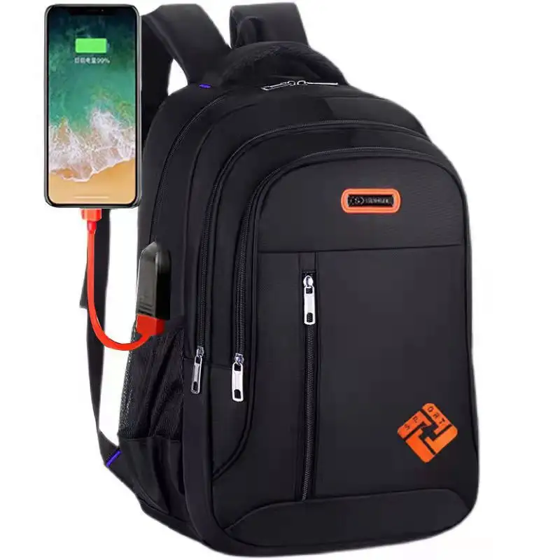 USB中学校バックパックビジネスコンピューターバッグ付き韓国男子学生バッグパック
