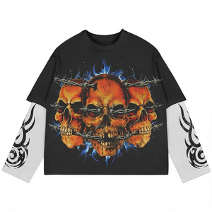 DCY Splendid Apparel Tendances 2025 Nouveautés T-shirts unisexe à double manche longs et amples 100% coton tricoté 180g Soie décontractée - Product Image 1