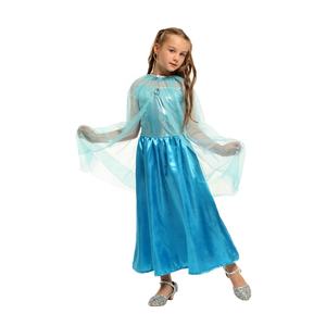 Déguisement de fête d'anniversaire de carnaval, <span class=keywords><strong>robe</strong></span> fantaisie de princesse <span class=keywords><strong>Elsa</strong></span> givrée, Costume de princesse bleu pour filles - Product Image 1