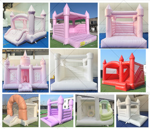 Château gonflable commercial en PVC avec toboggan et motif floral <span class=keywords><strong>pour</strong></span> <span class=keywords><strong>location</strong></span> événementielle - Product Image 4
