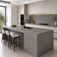 Dalles en pierre frittée grand format 3200x1600x12mm aspect marbre brillant pour plans de travail de cuisine et revêtements de sol de maisons et villas modernes – Garantie 5 ans