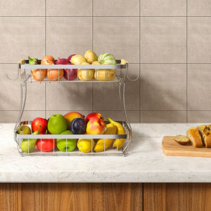 Canasta de Alambre Rectangular Metálica Desmontable, Moderna y Ecológica, Soporte de Cocina para Encimera, para Almacenamiento de Pan, Frutas y Verduras - Product Image 3