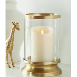 Hurricanes de mesa con acabado dorado Decoración de boda y Navidad Portavelas de metal Festival Nochebuena - Product Image 1