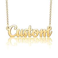 Chaîne à maillons en acier inoxydable, argent et or 18K, initiales personnalisées, colliers à deux couches avec nom, collier personnalisé à deux noms pour femmes