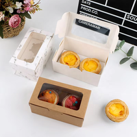 Vente chaude Petites boîtes à gâteaux mignonnes Boîtes à gâteaux biodégradables avec fenêtre et boîte en papier pour magasin de desserts à biscuits