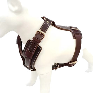 Harnais de poitrion pour <span class=keywords><strong>chien</strong></span> en cuir de vachette robuste, fait main, avec ferrures électroplaquées en fer, pour chiens de taille moyenne et grande - Product Image 2