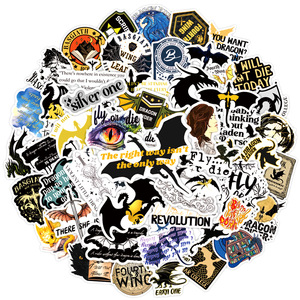 50 pezzi di fantasia libro Dragon Rider PVC in vinile decalcomanie per gli amanti del libro - Product Image 2