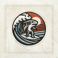 Patchs brodés requin surfeur très demandés - Style badge rond, autocollants décoratifs en tissu pour vêtements