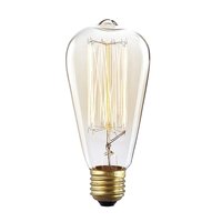 Ampoules Edison ST64 vintage 40W 60W, style antique, à incandescence, culot moyen E26 standard, dimmables, décoratives, en verre ambré
