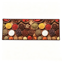 Tapis de cuisine antidérapant à imprimé géométrique, résistant à l'huile, sans formaldéhyde, lavable, en polyester, à poils ras, pour la cuisine