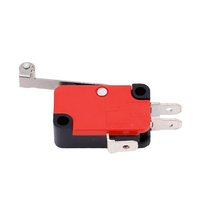 Prix usine – Micro-interrupteur rouge et noir 15A/16A avec levier à rouleau métallique 6,3 mm et bornes à connexion rapide pour contrôle moteur