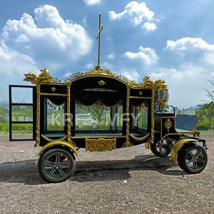 Remorque funéraire électrique noire populaire à 4 roues, véhicule de transport spécial double usage pour cercueil et charrette funéraire - Product Image 2