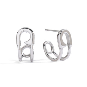 Geometric Stud Earrings Stainless Steel Paperclip Design For Women Everyday Wear - Product Image 1