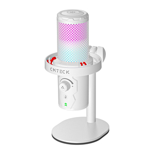<span class=keywords><strong>Micrófono</strong></span> de Condensador USB RGB Blanco Profesional CMTECK XM560, <span class=keywords><strong>Micrófono</strong></span> para Juegos de Escritorio con Silenciador para Grabación en Estudio y Transmisión - Product Image 1