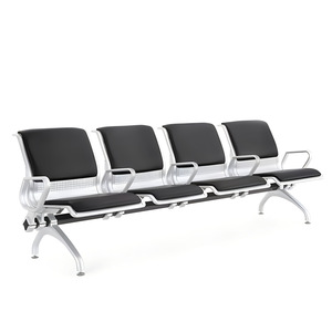 Sillas de espera Ssyou en fila de 3 asientos con pasamanos para uso público en aeropuertos, hospitales y estaciones de tren. - Product Image 3