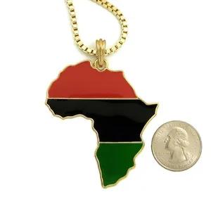 New Product Hip Hop Jewelry Gold Plated Great African Continent Pendant