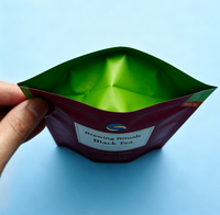 Sachet d'emballage pour thé en vrac, personnalisé, imprimé, refermable, avec fermeture éclair, en aluminium, avec encoche de déchirement