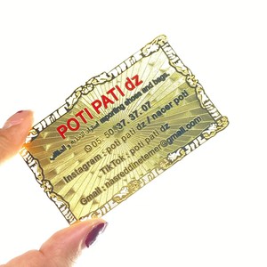 Modèle de conception gratuite Cartes de visite personnalisées en métal doré brillant 0.4mm d'épaisseur - Product Image 6