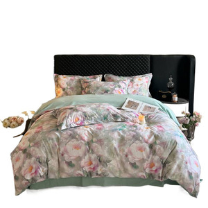 Nouvel ensemble de housse de couette épaisse de luxe léger, 100 % coton, imprimé numérique, motif floral, literie quatre pièces, hiver 2025 - Product Image 5
