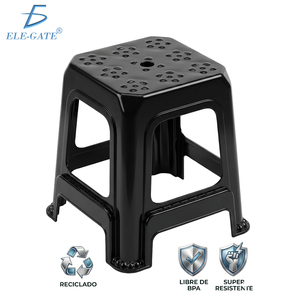 Tabouret en plastique Ele-Gate noir, recyclé, sans BPA, super résistant, pour usage extérieur - Product Image 4