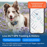 Collar Inteligente para Perros con GPS, Posicionamiento en Tiempo Real, Alertas de Geocerca, Luz LED, Indicaciones Sonoras, Monitor de Salud, Diagnóstico por IA, Plástico y Silicona