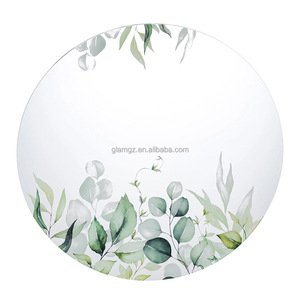 Assiettes de présentation en acrylique élégantes, carrées, de 13 pouces, en blanc, argent, vert, bleu, rose, <span class=keywords><strong>rouge</strong></span>, noir, pour mariage, en vrac - Product Image 4