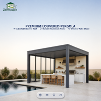 Pergola motorisée moderne en aluminium pour piscine, utilisation extérieure, abri durable toutes saisons, design résistant aux intempéries, personnalisable