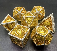 Ensemble de dés DND en métal lourd de qualité supérieure, yeux de dragon multicolores éblouissants