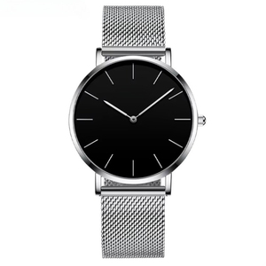 Montres de couple ultra-fines en acier inoxydable à double aiguille, mouvement à quartz japonais, design tendance pour les amoureux - Product Image 2