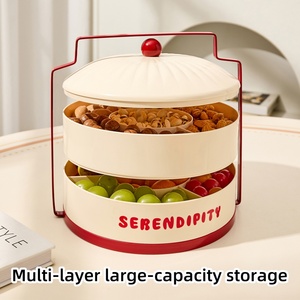 Support OEM Wholesale <b>Storage</b> <b>Box</b> Multi-Functional Living Room Food <b>Storage</b> <b>Box</b> Single/Double Layer Fruit Platter with Basket - Product Image 3