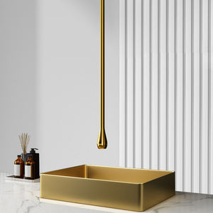 ก๊อกน้ำอ่างล้างหน้าแบบติดเพดาน SANIPRO สีดำด้าน โรสโกลด์ หรูหรา ทำจากทองเหลือง ดีไซน์สร้างสรรค์ หัวก๊อกยาว สำหรับห้องน้ำ - Product Image 3