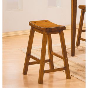 DB Home Furniture 18 pulgadas de altura de madera maciza acabado de roble Casual comedor asiento taburetes 2 piezas Set - Product Image 4