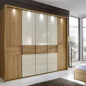 最新耐用卧室家具服装组合橱柜边框现代木柜壁橱收纳器衣柜