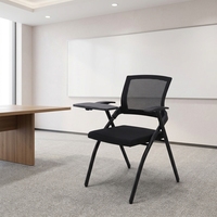 Chaise de bureau pliante en tissu maillé pour formation et réunions d'étudiants, avec tablette d'écriture intégrée, idéale pour l'école et le bureau