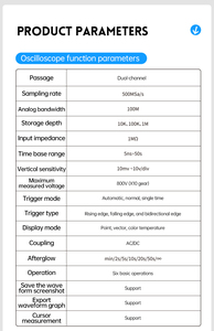 Fnirsi 2d15p 100MHz 500msa/S 2CH Máy tính để bàn kỹ thuật số <span class=keywords><strong>phosphor</strong></span> dao động với 4.5 chữ số trms vạn năng và tín hiệu máy phát điện - Product Image 5